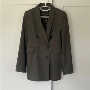 Zara Women's Black Tan Double-Breasted Blazer